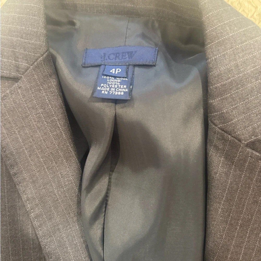 J.Crew Womens Pinstripe Blazer - Charcoal Size 4P - Picture 13 of 13